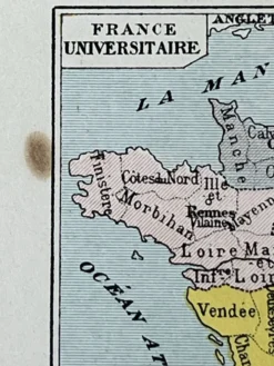 Planche cartographique - France, population et divisions - 27x37cm - 1