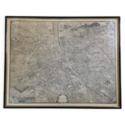 Plan de Turgot 1739 – Reproduction vintage encadrée 100 x 80 cm avec verre