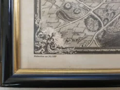 Plan de Turgot 1739 – Reproduction vintage encadrée 100 x 80 cm avec verre