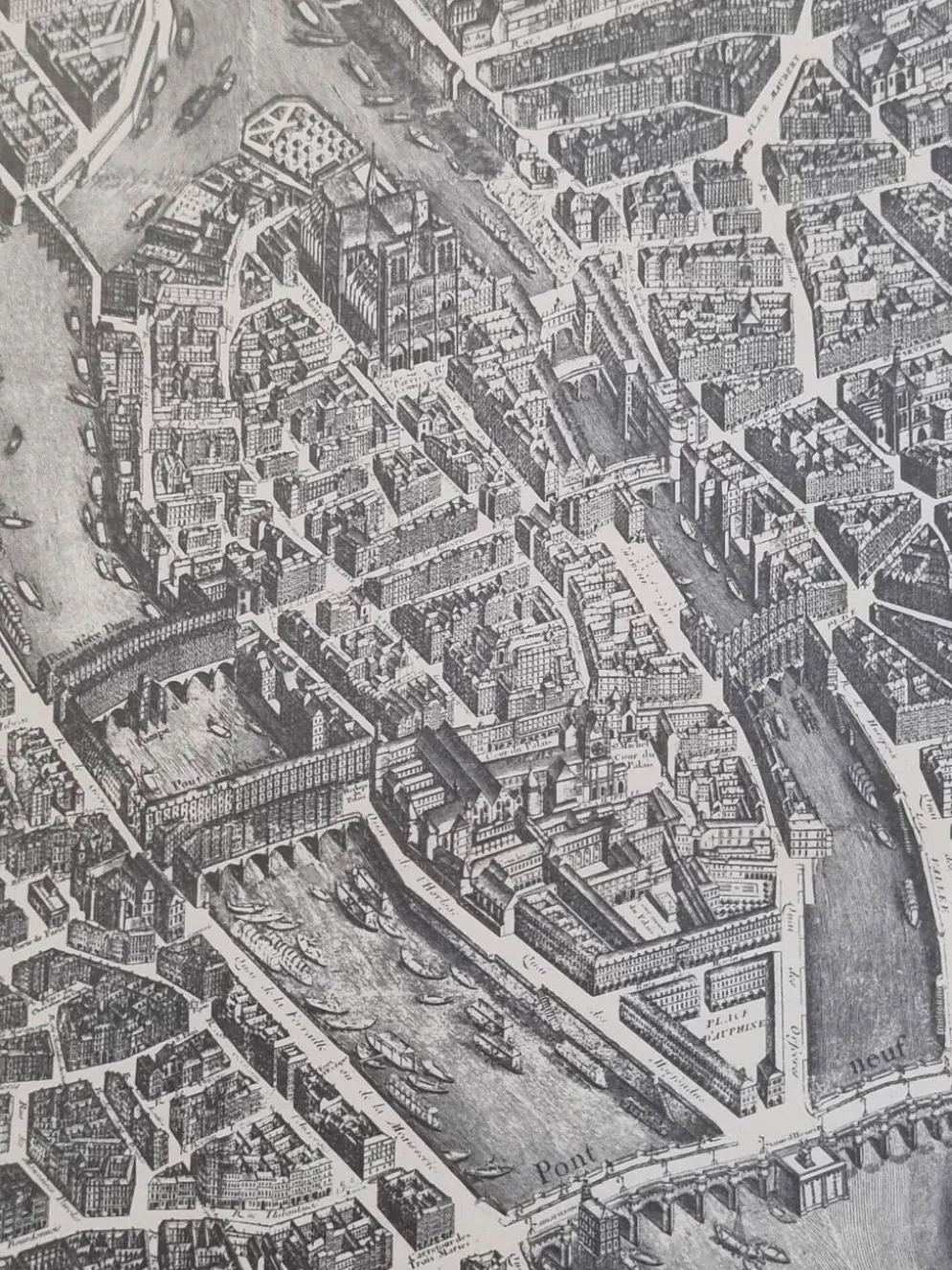 Plan de Turgot 1739 – Reproduction vintage encadrée 100 x 80 cm avec verre