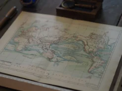 Planisphère ancien de 1887 – Carte géographique vintage