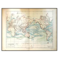Planisphère ancien de 1887 – Carte géographique vintage