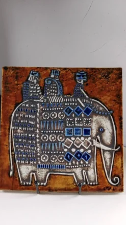 Plaque céramique série Unik , Éléphant de Lisa Larson - Gustavsberg