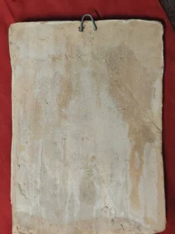 Plaque de dévotion en terre cuite Abbé Saint Antoine, XIX siècle