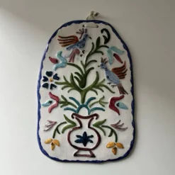 Plaque en céramique décor oiseaux