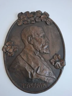Plaque murale Art Déco T. G. Masaryk 1920, Tchécoslovaquie