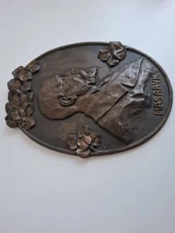 Plaque murale Art Déco T. G. Masaryk 1920, Tchécoslovaquie