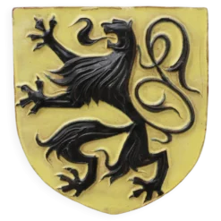 Plaque murale avec lion flamand par Vandeweghe pour Amphora, Belgique, vers 1950