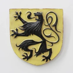 Plaque murale avec lion flamand par Vandeweghe pour Amphora, Belgique, vers 1950