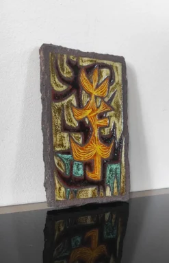 Plaque murale vintage en lave émaillée