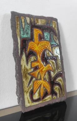 Plaque murale vintage en lave émaillée