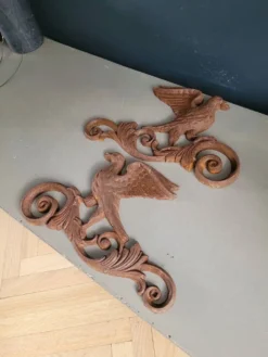 Plaques décoratives oiseaux en fonte