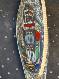 Plat décoratif, vide poche San Marino en céramique artisanale vintage, 1950