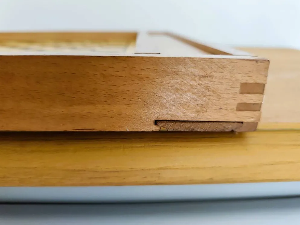Plateau de jeux ancien en bois réversible