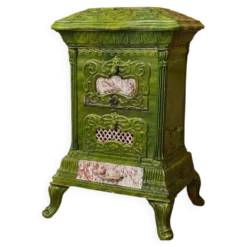 Poele en fonte et faience émaillée,art nouveau