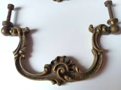 Poignée ancienne paire bronze porte meuble tiroir