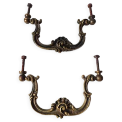 Poignée ancienne paire bronze porte meuble tiroir