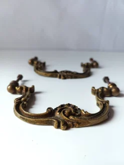 Poignée ancienne paire bronze porte meuble tiroir