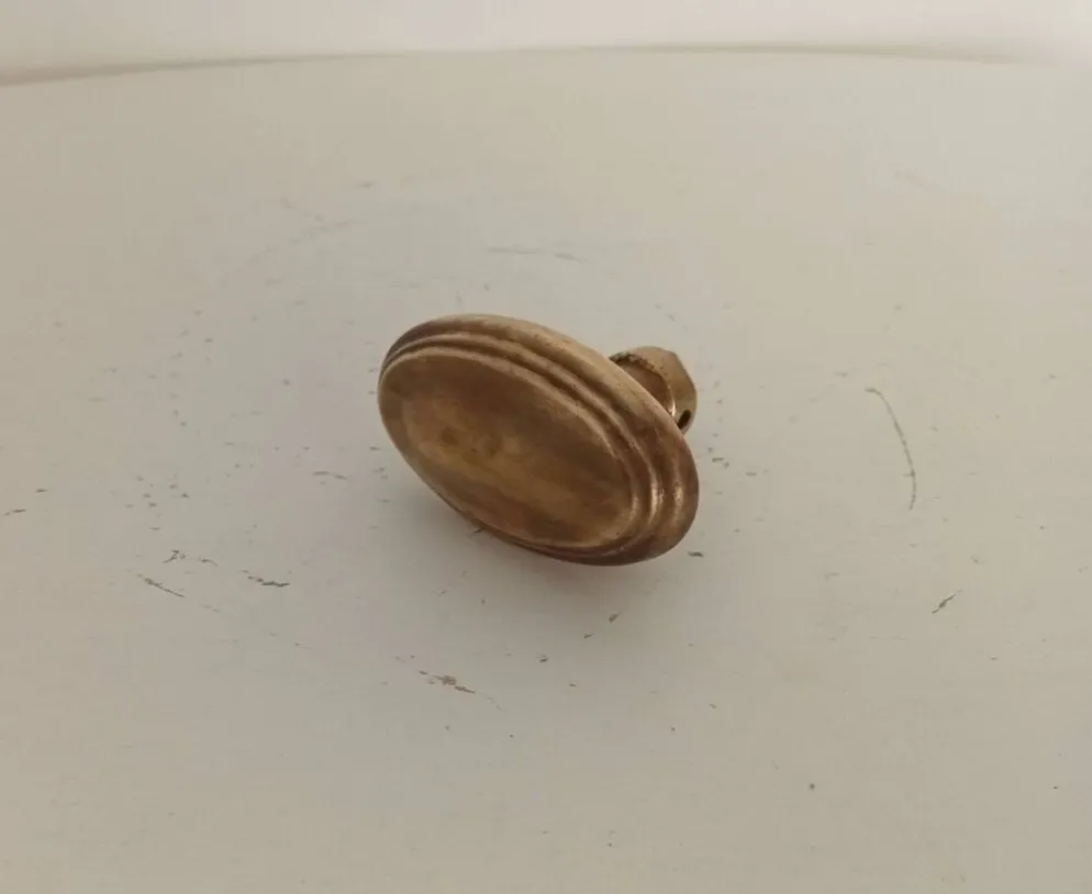 Poignée de porte ancienne en laiton massif doré