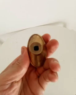 Poignée de porte ancienne en laiton massif doré