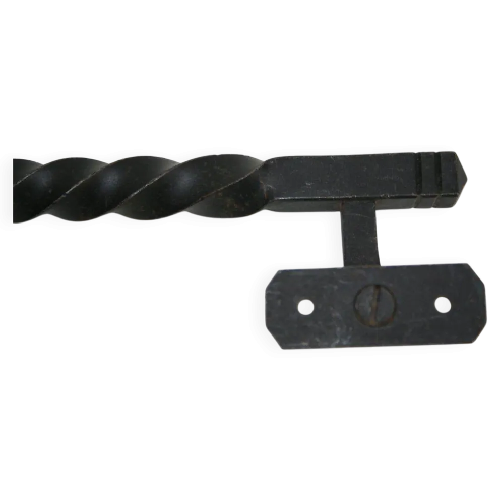Poignée de porte bâton de maréchal déporté en fer torsadé