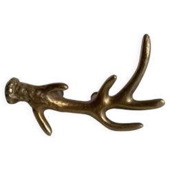 Poignée de porte en laiton doré bois de cerf