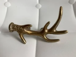 Poignée de porte en laiton doré bois de cerf