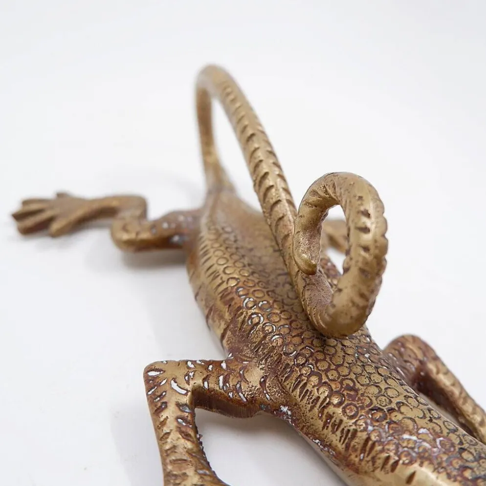 Poignée en laiton en forme de lézard de Komodo