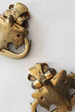 Poignées anciennes de piano, bronze ancien