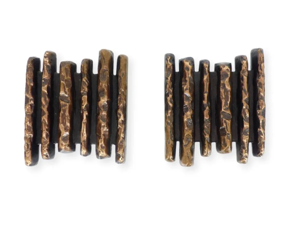 Poignées de portes brutalistes en bronze, Alpan, Allemagne, circa 1970