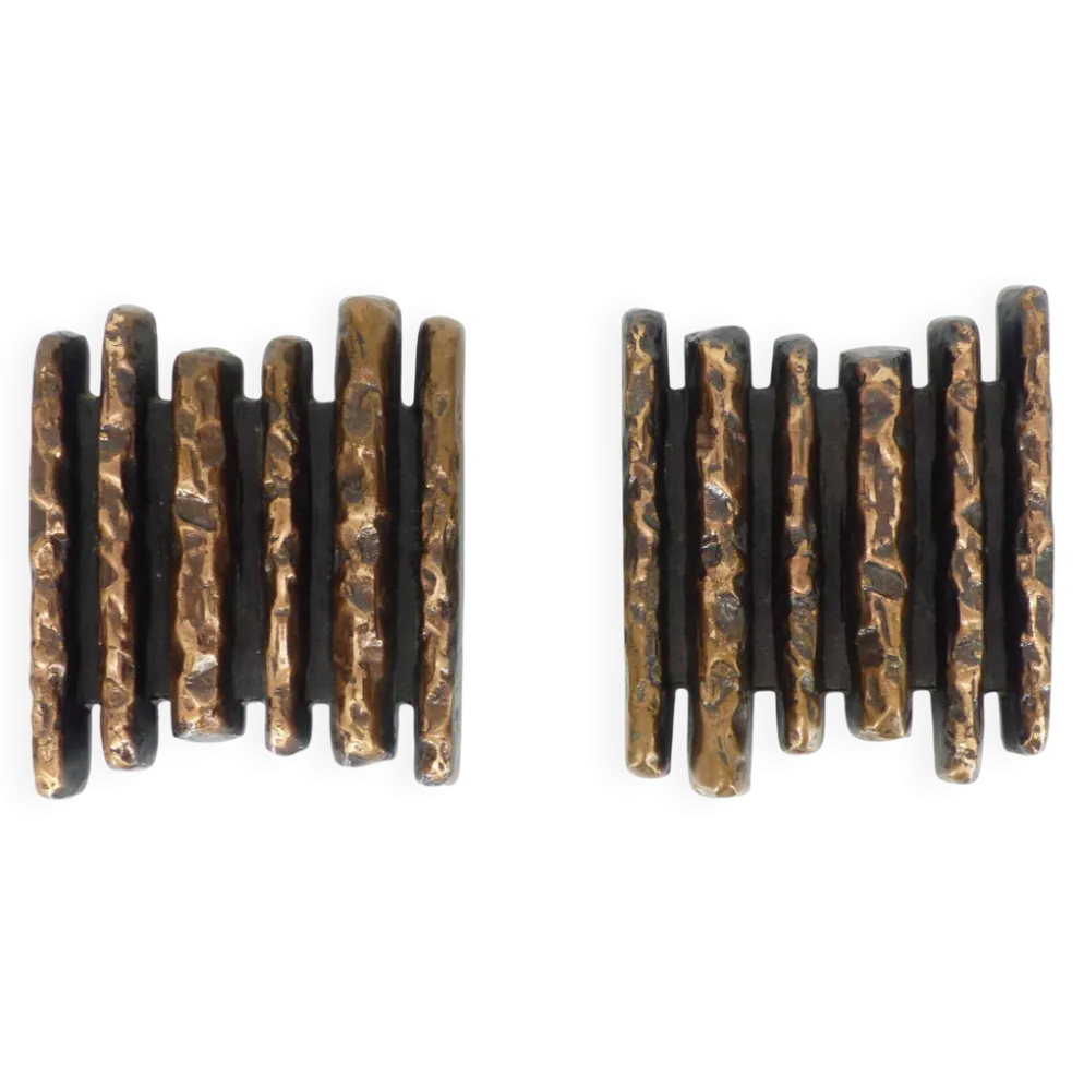 Poignées de portes brutalistes en bronze, Alpan, Allemagne, circa 1970