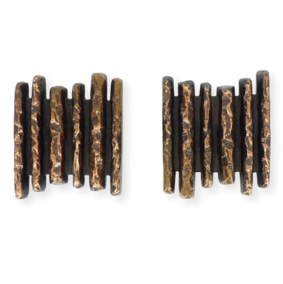 Poignées de portes brutalistes en bronze, Alpan, Allemagne, circa 1970