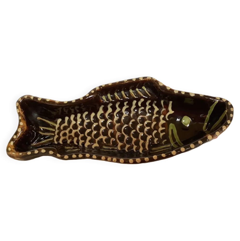 Poisson céramique alsacienne artisanale