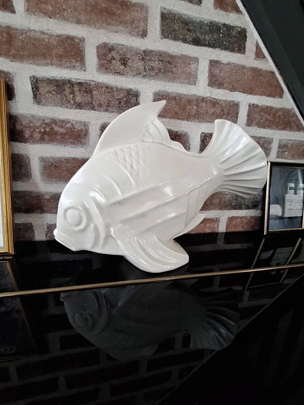 Poisson en céramique Art déco signé Lejan