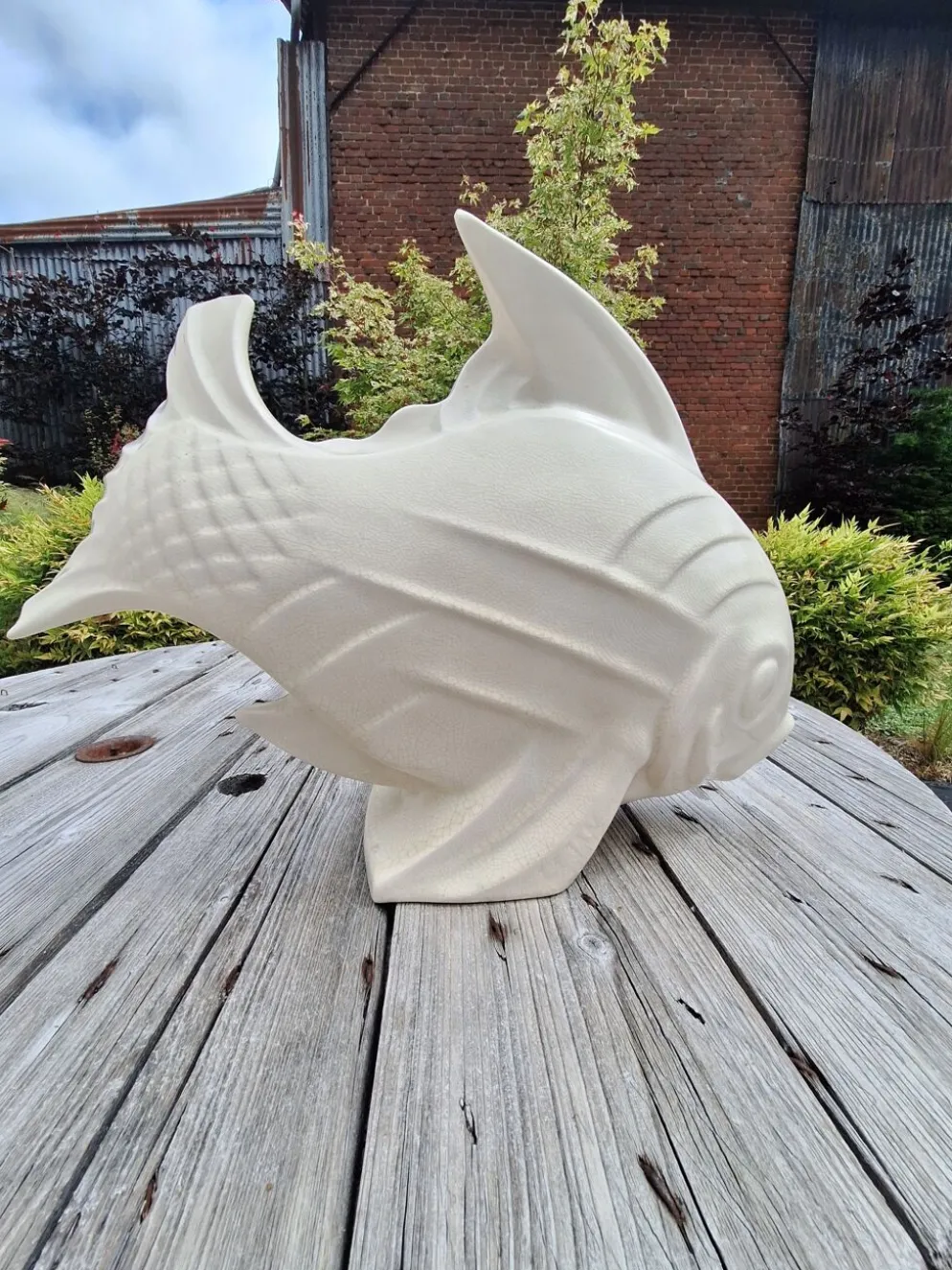 Poisson en céramique Art déco signé Lejan
