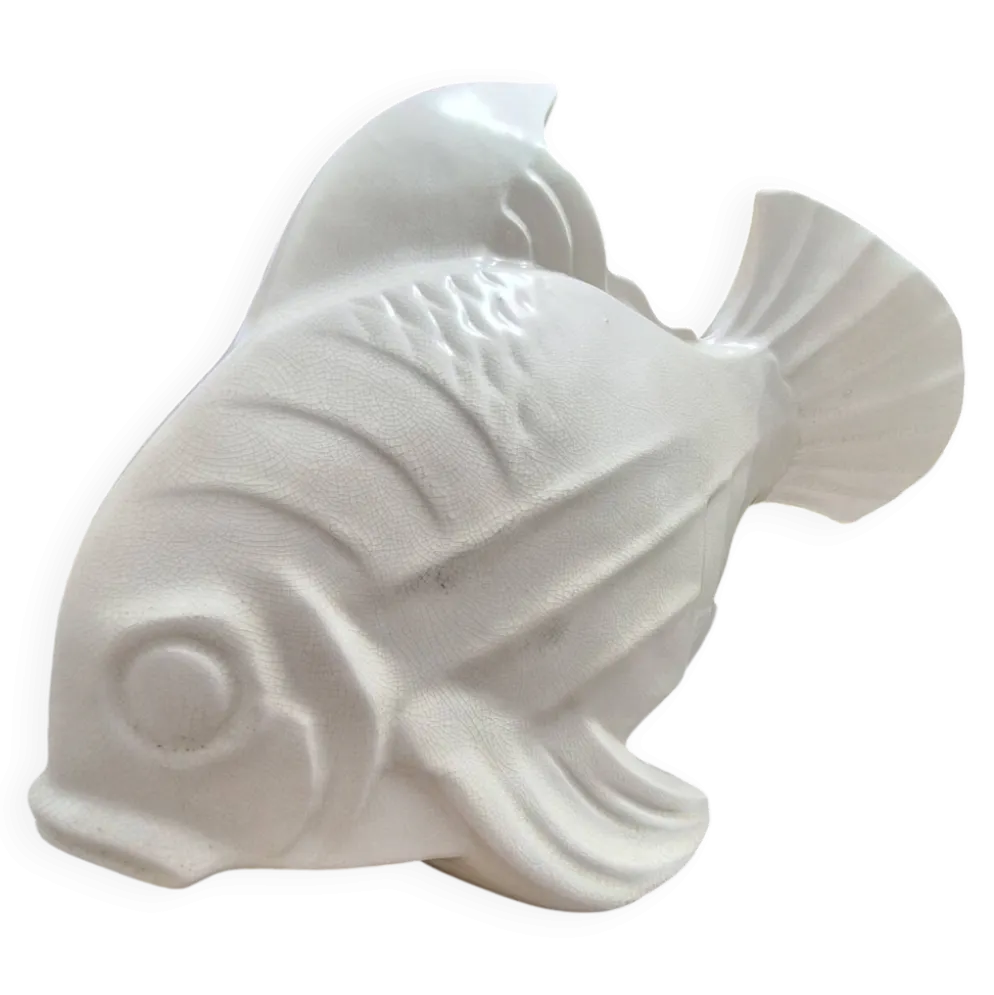 Poisson en céramique Art déco signé Lejan