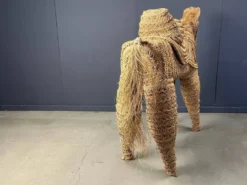 Poney/cheval en paille espagnole vintage à taille réelle, années 1960.