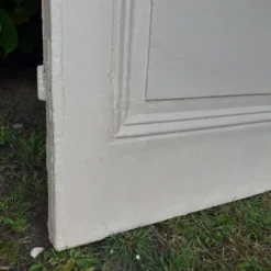 Porte ancienne de communication vitrée moulurée 218,5x83 15 petits carreaux