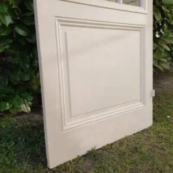 Porte ancienne de communication vitrée moulurée 218,5x83 15 petits carreaux