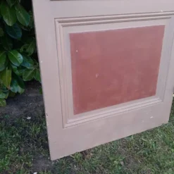 Porte ancienne de communication vitrée moulurée 221x83cm 15 petits carreaux