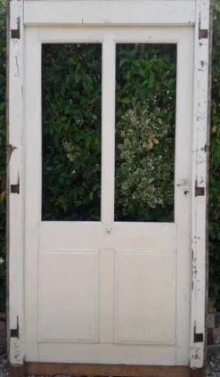Porte ancienne vitrée 211,5x105,5cm et son cadre porte d'entrée