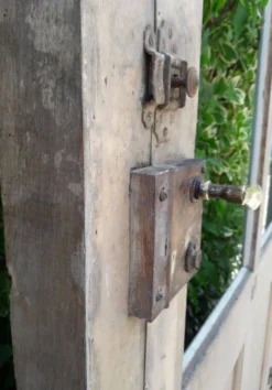 Porte ancienne vitrée 211,5x105,5cm et son cadre porte d'entrée