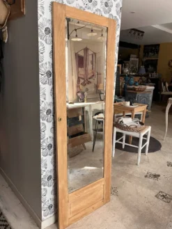 Porte armoire biseauté vintage Art Déco bois massif chêne Azalée