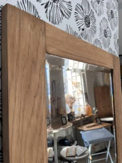 Porte armoire biseauté vintage Art Déco bois massif chêne Azalée