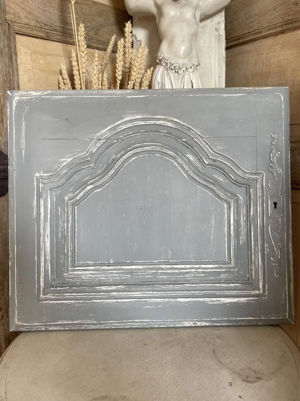 Porte boiserie patine gris