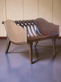 Porte-buche corbeille de cheminée en fonte