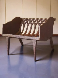 Porte-buche corbeille de cheminée en fonte