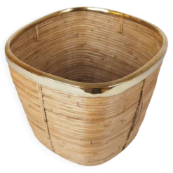 Porte-crayons de style italien vintage et jardinière ou panier en laiton