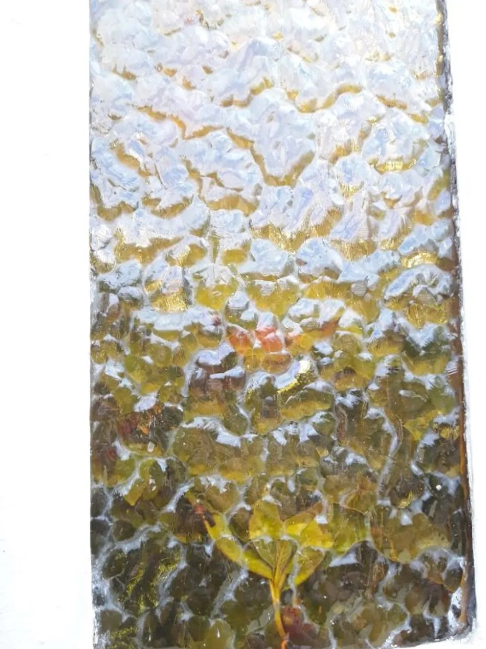 Porte d'atelier 258,4x98,5cm en fer et verres cathédrales colorés