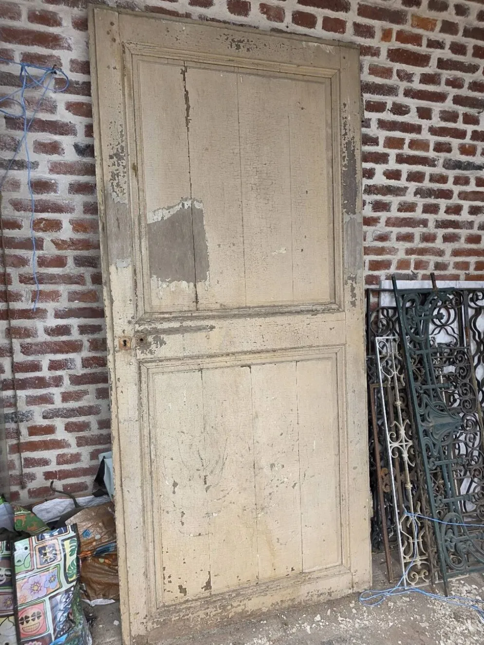 Porte de séparation double face XIXÈME en chêne massif